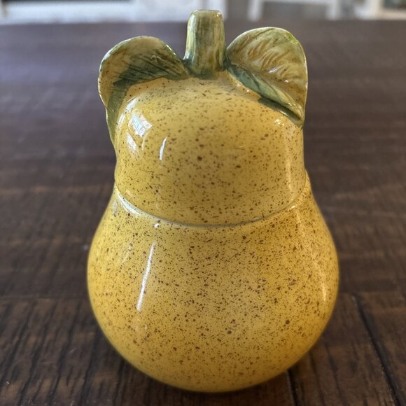 4.5” Vintage Ceramic Pear-Jelly or Sugar Made In Italy By Bresolin-no Spoon - Picture 2 of 3